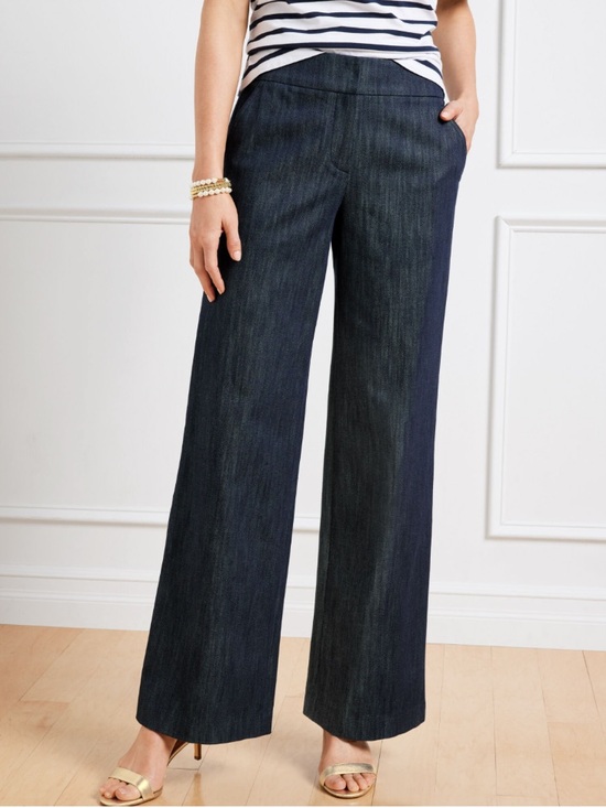 Talbots Pants - TALBOTS Greenwich REFINED DENIM WIDE LEG PANTS 8